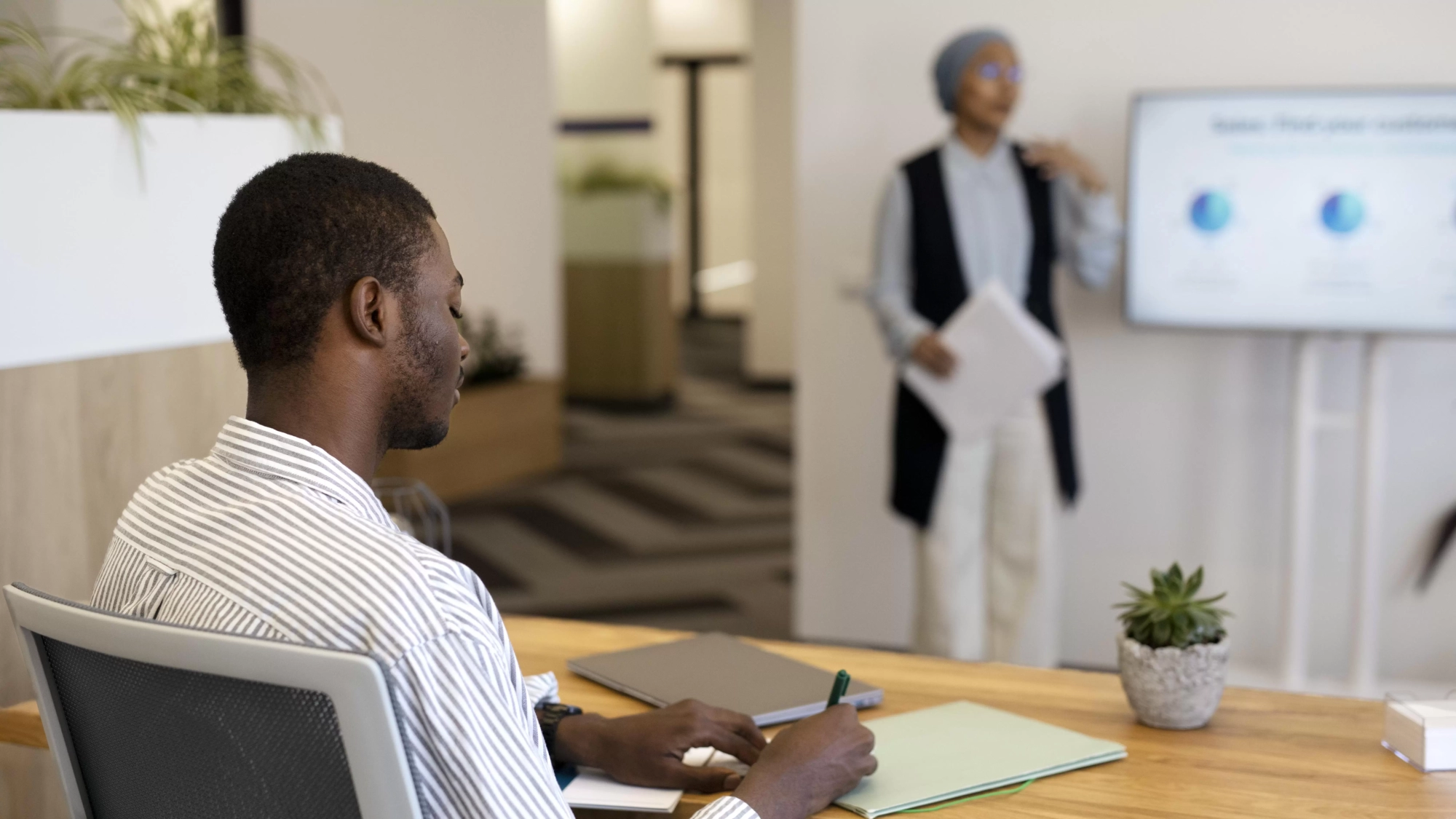 man-participation-training-after-being-hired-his-new-office-job